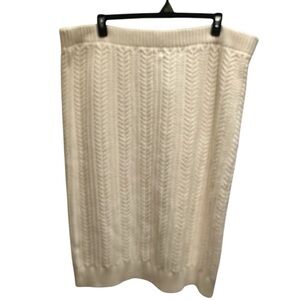 Banana Republic Cable Knit Skirt Snowy Day Cream Thick Cozy Chic Size XXL